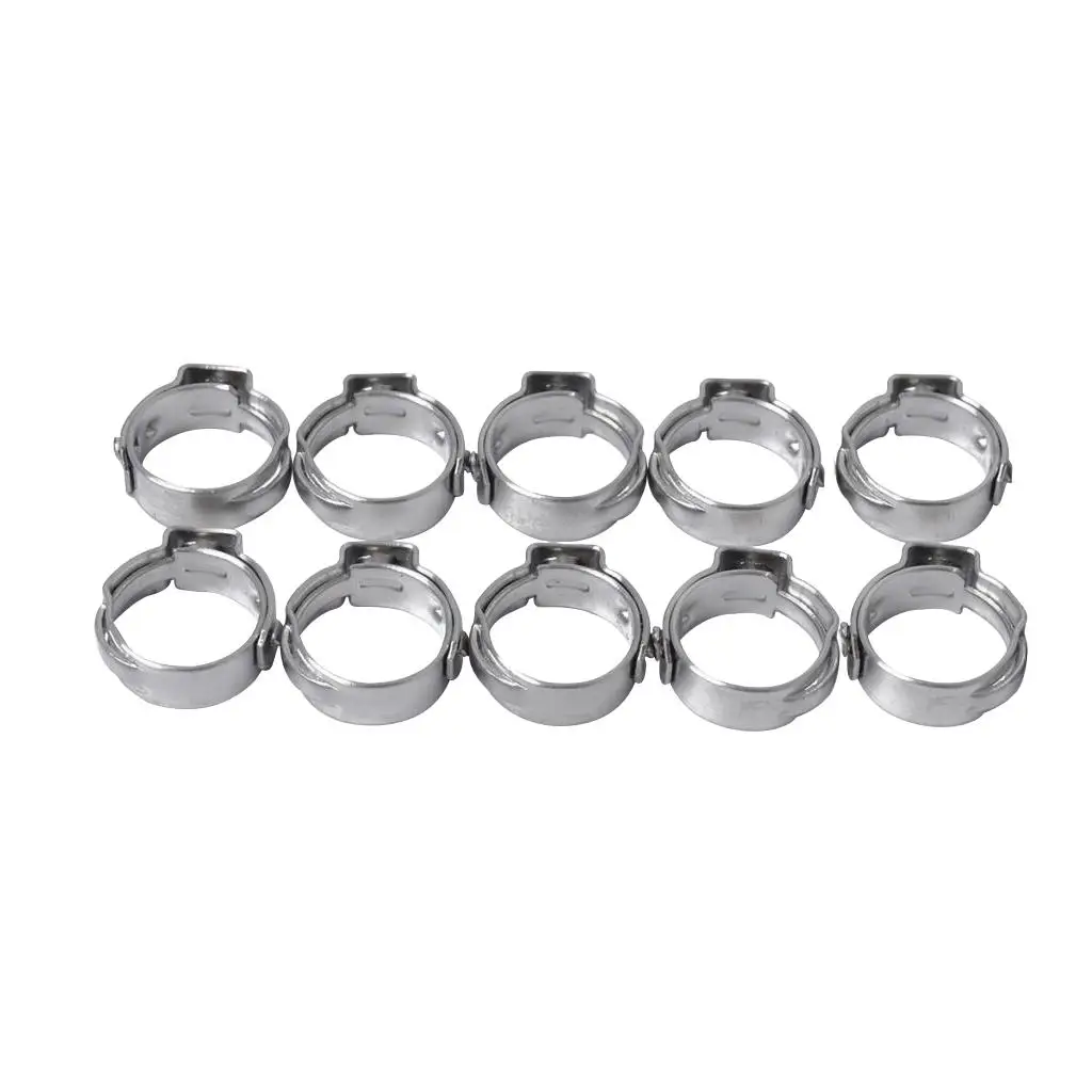 10Pcs 8.10.5mm O-Clips Single Ear Stainless Steel Hydraulic Hose Clamps