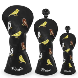 Cubierta de cabeza de palo de Golf Lucky Birdie para conductor Fairway, cubierta de madera híbrida de Golf, juego de fundas de cuero Premium Aliennana Birdie