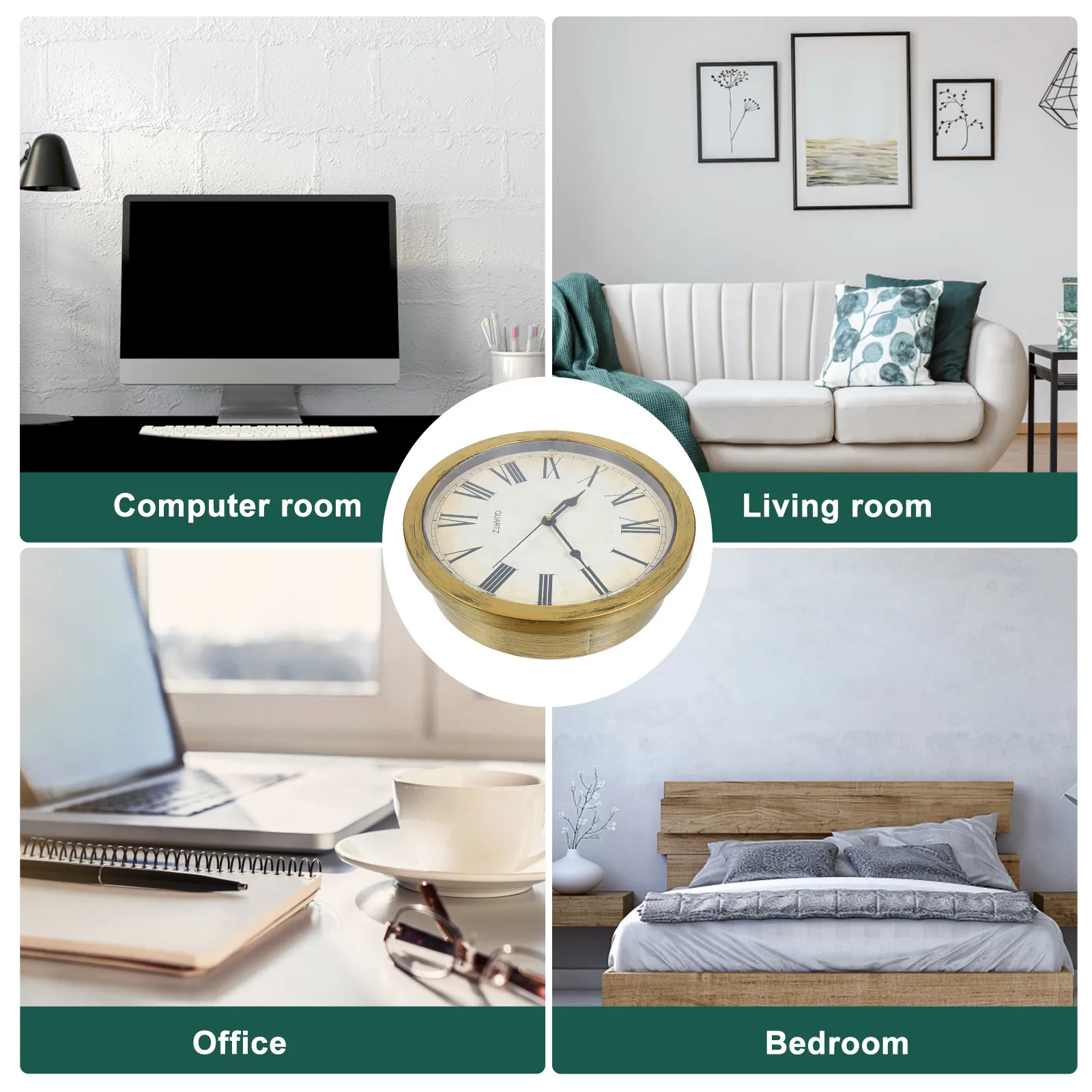 Vintage Wall Clock Safe Large Hidden Compartment for Valuables Jewelry Money Cards Elegant Home Office Decoration