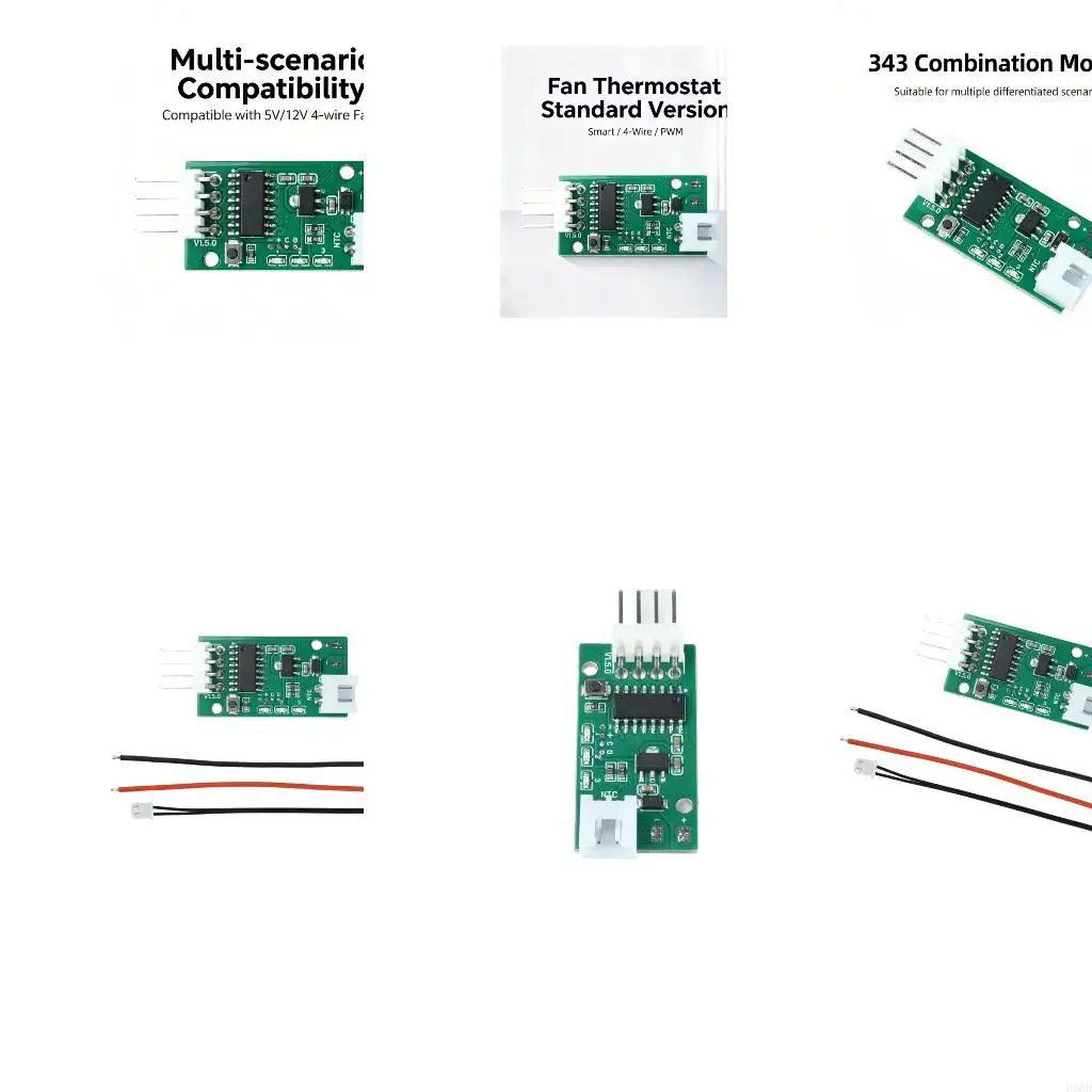 Computer Enclosure and Rack Equipment Fan Controller, Heat-Responsive Four-Wire Regulation Unit with 5V/12V Fan Support and