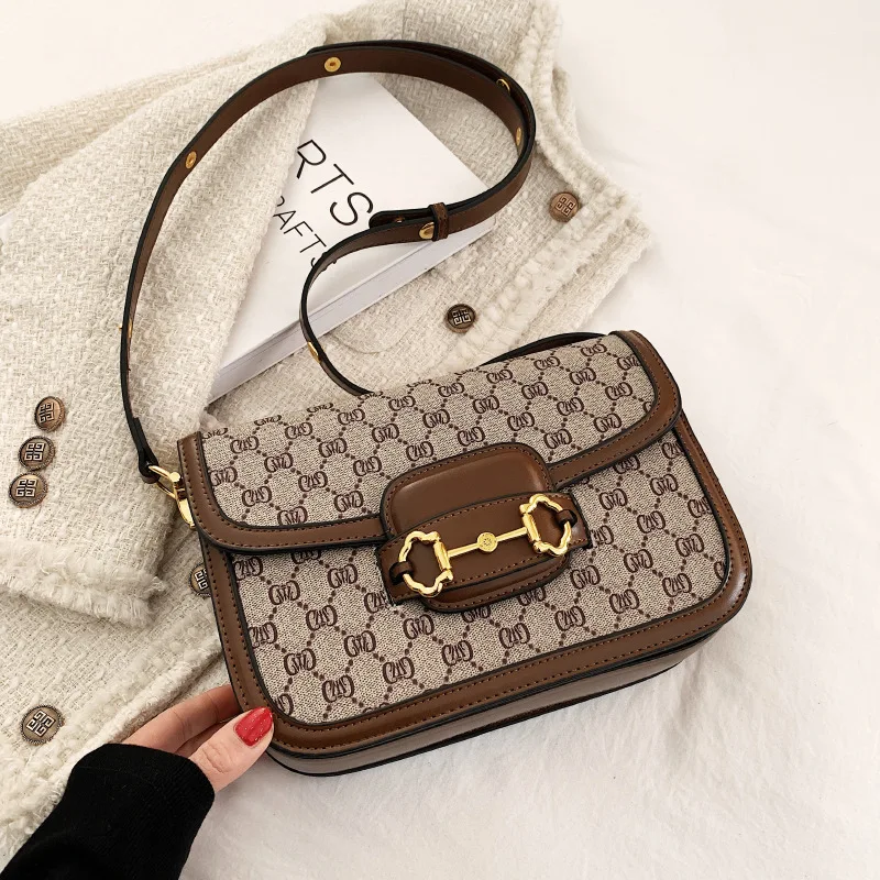 Ladies Genuine Leather Saddle Bag Classic Designer Paris Popular Single Shoulder Bag for Women Casual Vintage Trendy Handbag