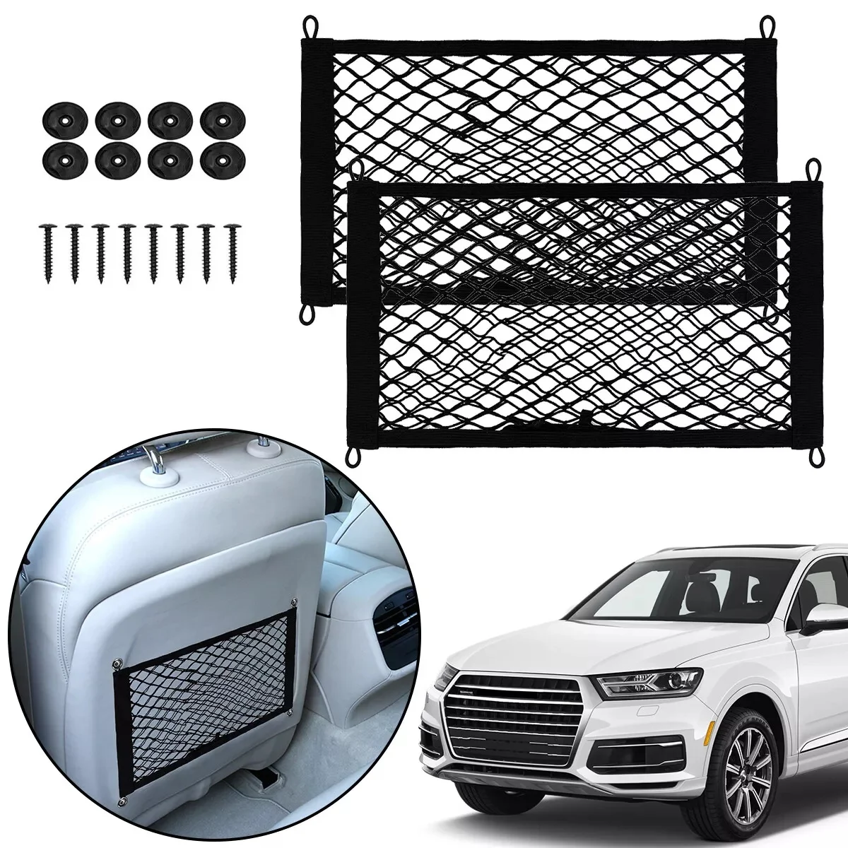

Universal Mesh Cargo Net for Car Storage Car-Net Pocket Storage Stretchable Mesh Pocket Net Wall Sticker Organizer Pouch Bag