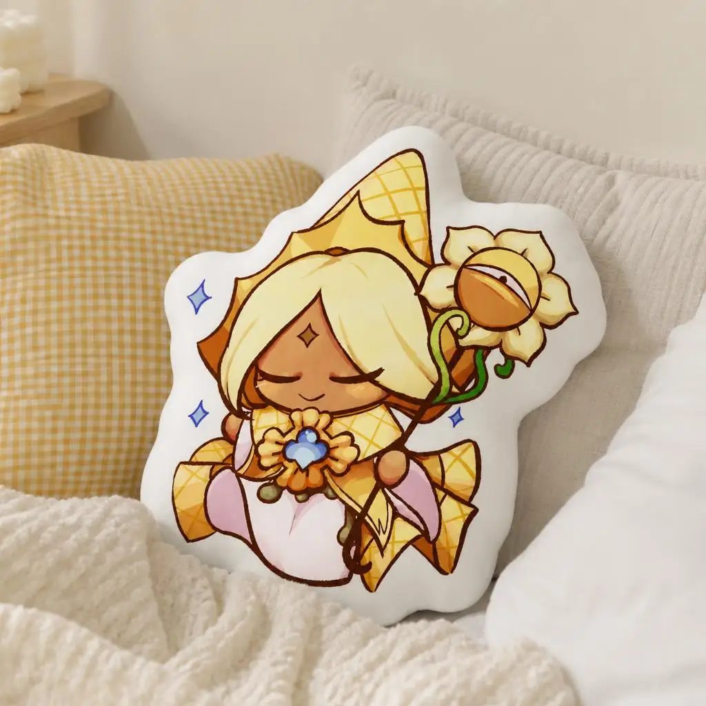 Pure Vanilla Cookie Cookie Run Kingdom Plush Pillow Cushion Irregular Stuffed Throw Pillow Home Decor Gift Sofa Bed Home