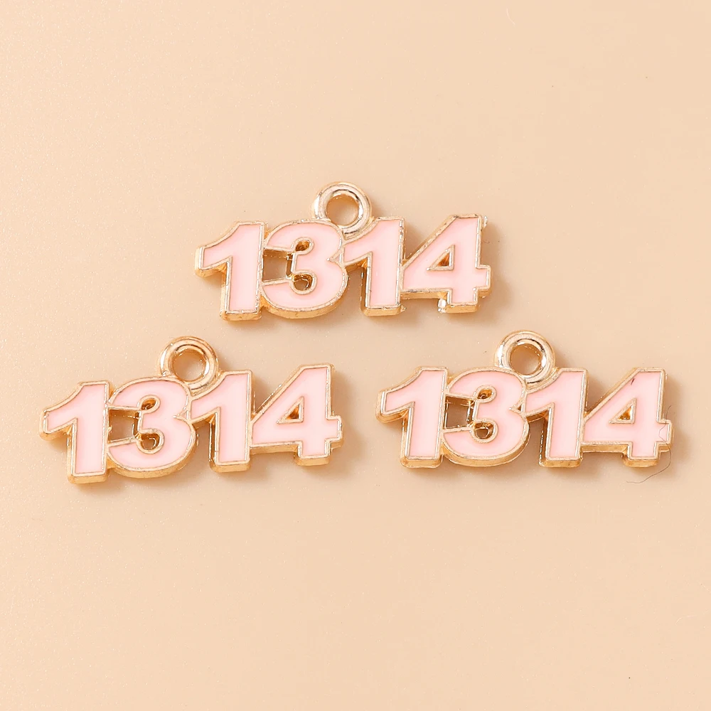 Leslie 20 Stück Niedliche Emaille-Zahlenanhänger 1314 für Schmuckherstellung, Halsketten, Ohrringe, DIY-Zubehör, Valentinstagsgeschenke – Detail 8