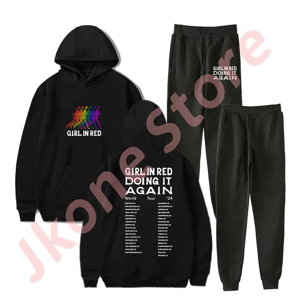 Girl in Red Silhouette Merch Hoodies Jogger Pants New Logo Streetwear Women Men HipHop Sweatshirts