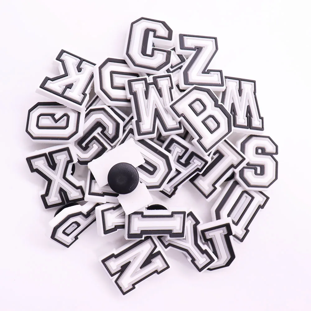 High Quality 1-26Pcs English Alphabet Sandals Shoe Buckle Charms Kids Letter Decorations DIY Wristband