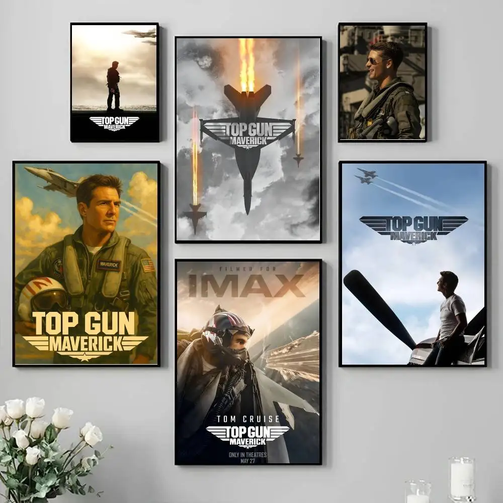 Classic Movie Top Gun M-Maverick Manga Poster Self-adhesive Art Waterproof Paper Sticker Coffee House Bar Room Wall Decor