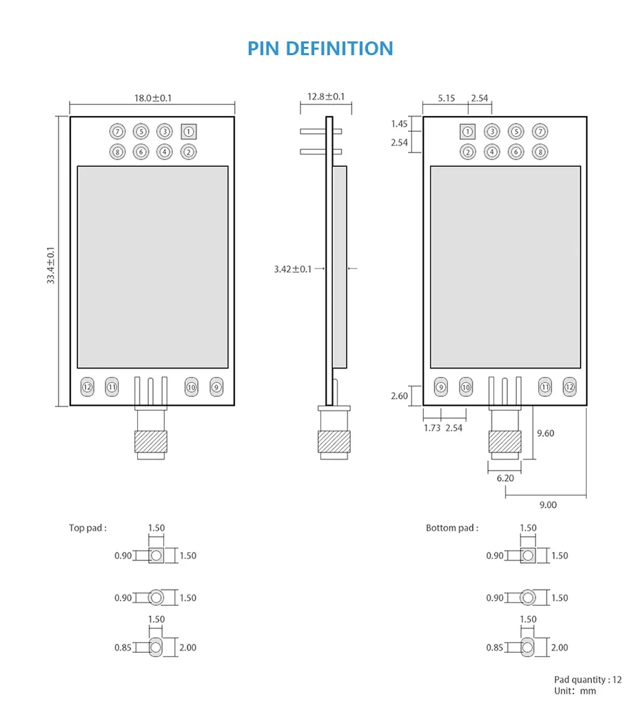 nRF24L01P 2.4GHz 500mW E01-2G4M27D SPI Transceiver E01-2G4M27D 27dBm SMA Long Range nRF24L01 PA LNA Transmitter Receiver