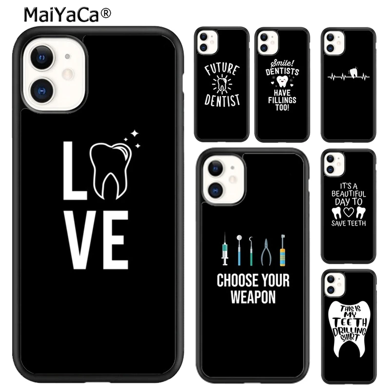 MaiYaCa Dentist Dental Crowned Teeth Phone Case For iPhone 16 15 SE2020 6 7 8 plus 11 12 mini 13 14 pro max shell  coque