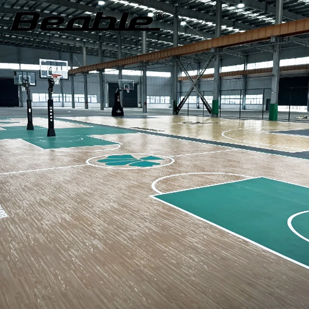 غطاء أرضيات بلاستيكية قابلة للطي من مادة PVC الرياضية لكرة السلة من الفينيل