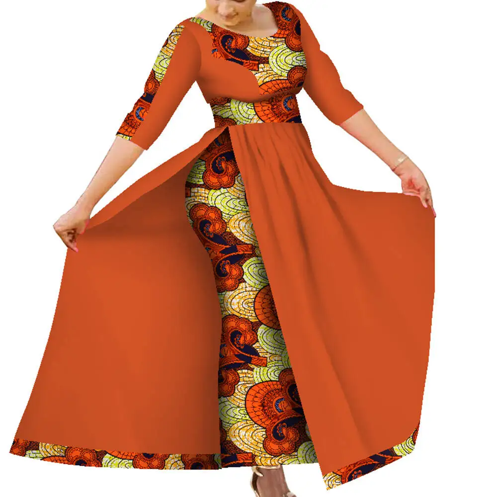 Customize BintaRealWax Women African Slim Fit Dress Traditional Elegent Female Ankara Party Wedding Robe Church Dress WY7963