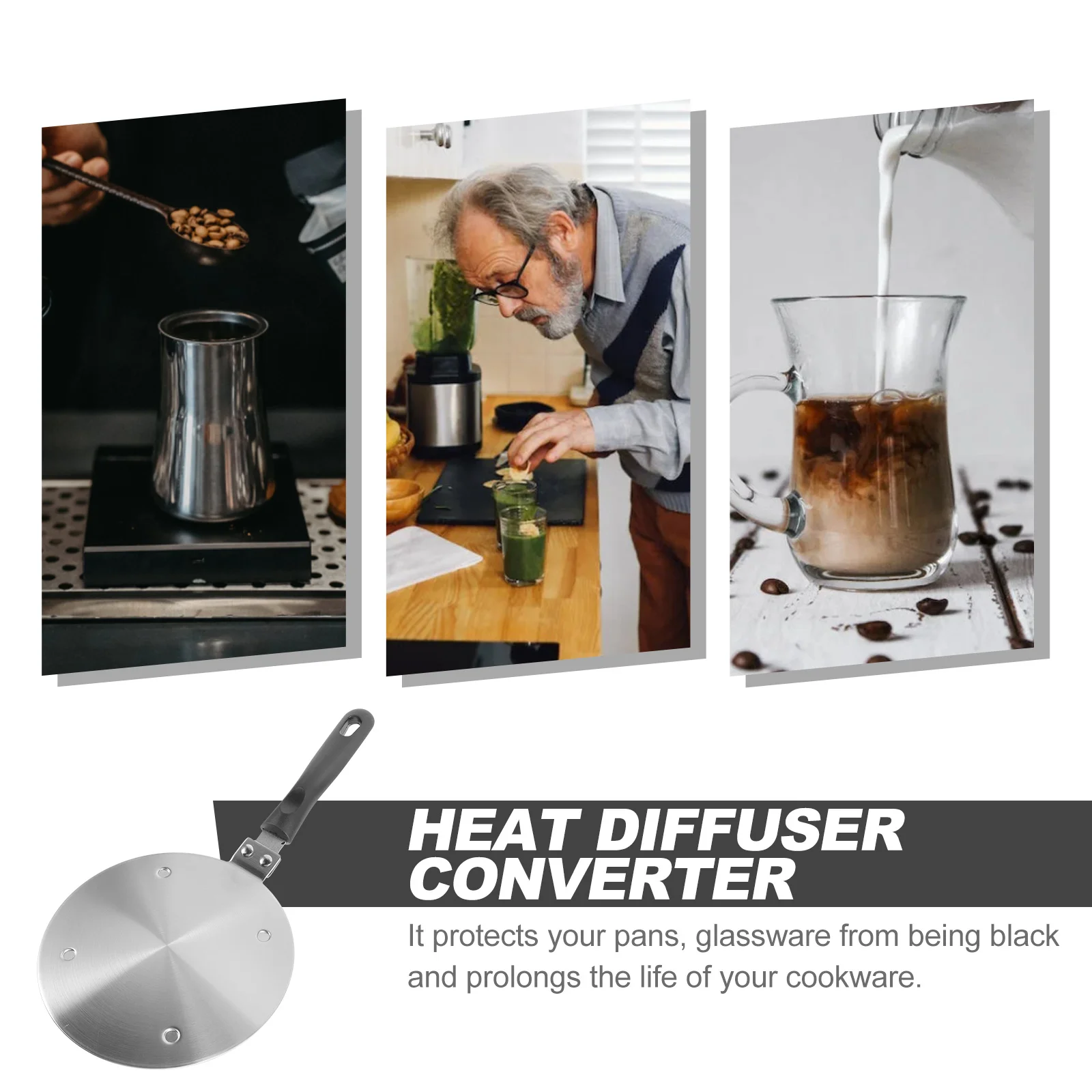 

Stainless Steel Heat Diffuser Induction Plate Adapter Energy Saving Cooking Protector for Pans Glassware Heat Diffuser