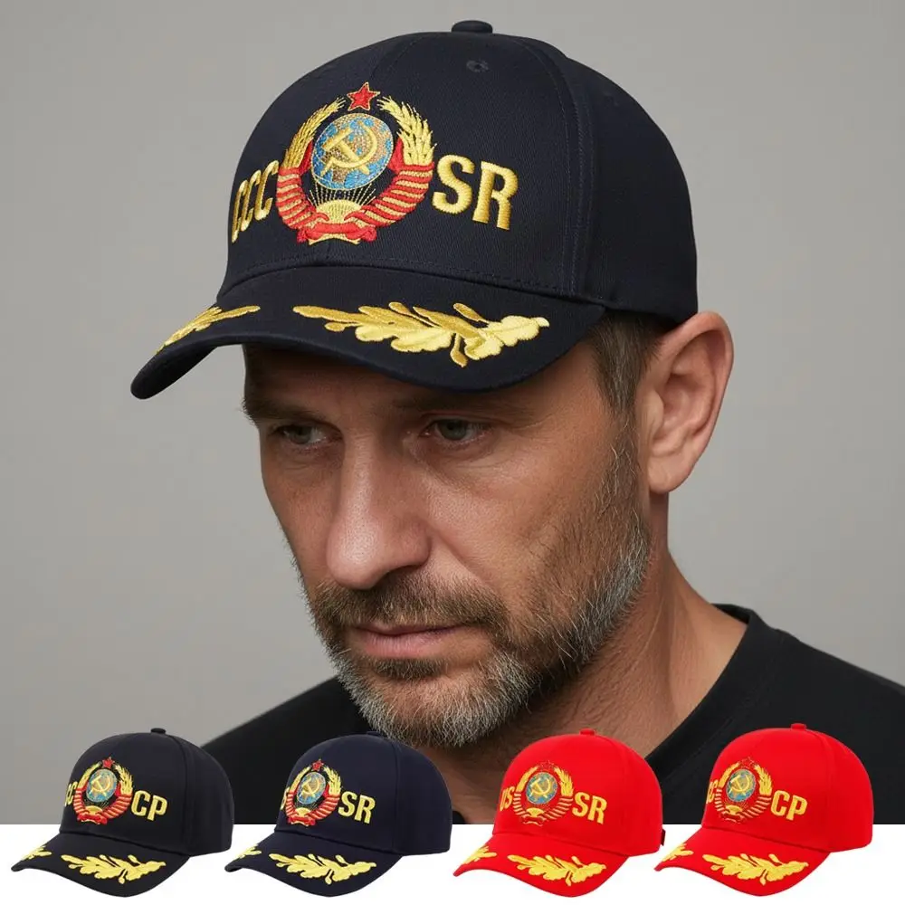 Retro Russian National Emblem CCCP USSR Embroidered Baseball Cap Cotton Adjustable Baseball Hats Dad Hat For Man Women Unisex