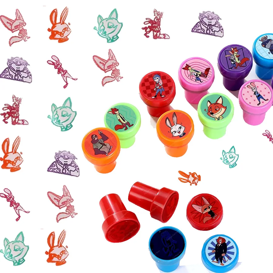 12/24/36 Piezas de Sellos con Temática de la Película Zootopia 2, Premios para Niños, Sellos Infantiles, Regalo de Cumpleaños, Regalo para Invitados, Juguete Navideño