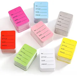 100pcs/lot 3.5x5cm Color Price Tags Kraft Paper Lables for DIY Jewelry Retail Price Tags Handmade Clothes Size Tags Hang Lables