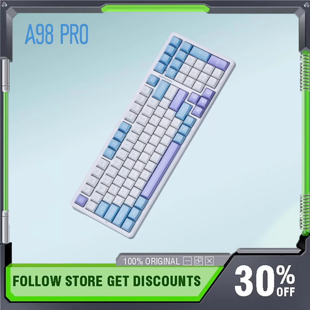ATK A98 Pro Wireless Tri-Mode Gaming Keyboard RGB Gasket Customized E-sports Gaming Keyboard with Dust Cover Laptop Accessories