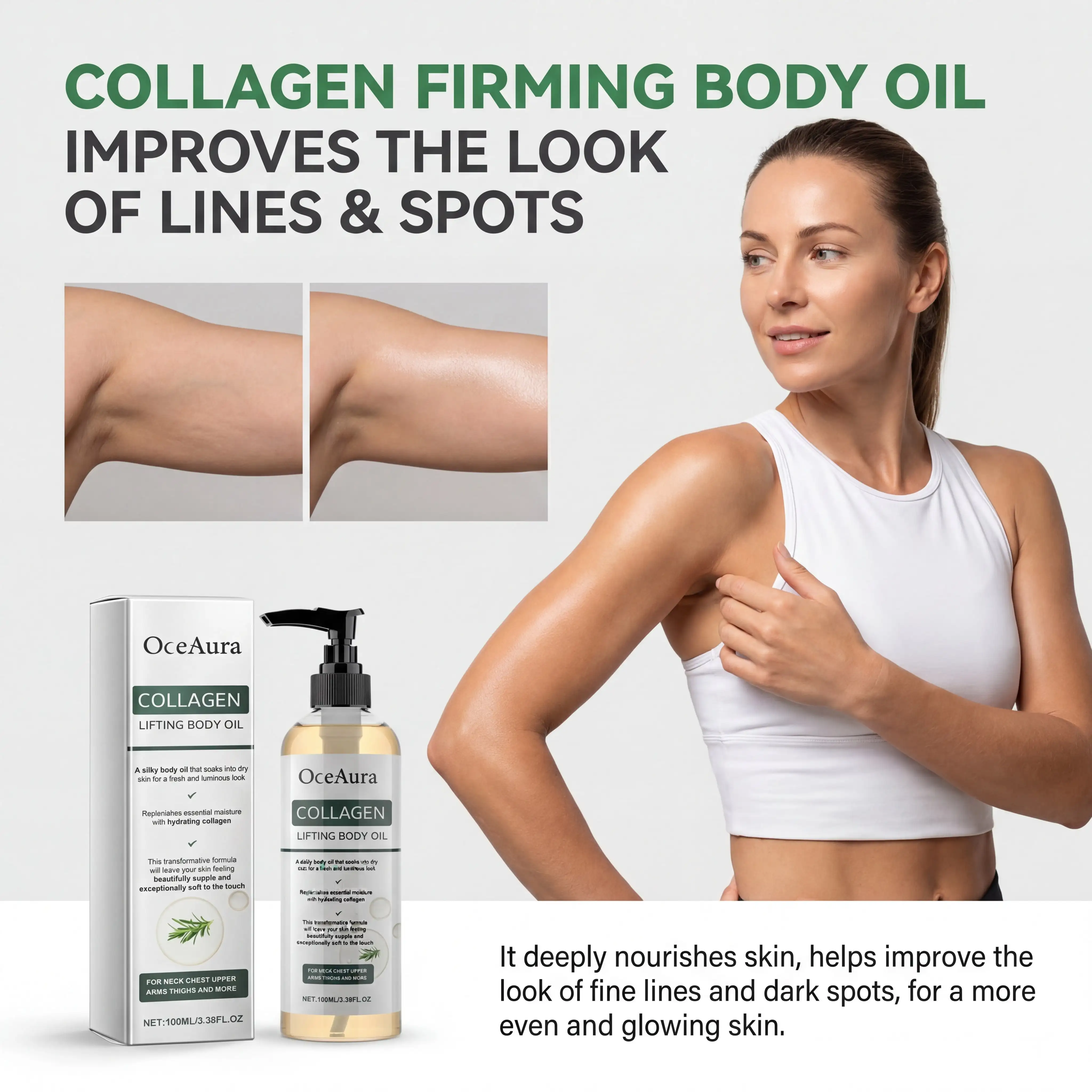 Collagen Body Oil Deep Hydration Lock Dry Skin Remedy Moisturizing Without Greasiness Gentle Nourishing Skin Care Firming Skin