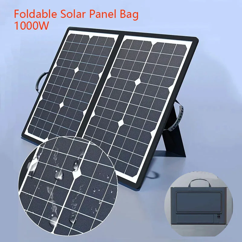 

Портативная складная солнечная панель, комплект, уличная солнечная электростанция мощностью 1000 Вт, зарядное устройство 18 В для автомобиля, лодки, каравана, кемпинга
