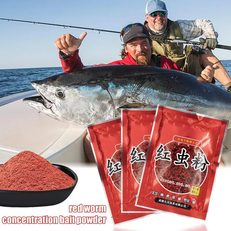 

Red Worm Bait Attractant Lure Additive Powder Fishing Attractants Fish Bait Enhancer Attractive Fishing Accessories For Crucian