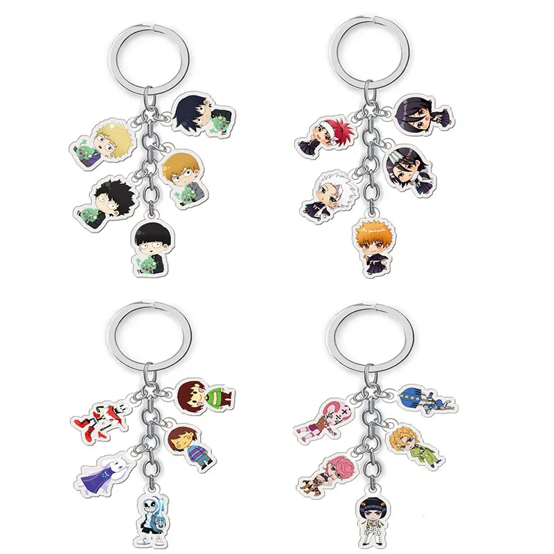 

Anime Multi-Pendant Figure Key Holder Birthday Gifts Fashion Accessories Jojos Bizarre Adventure Key Chain For Women Men Jewelry