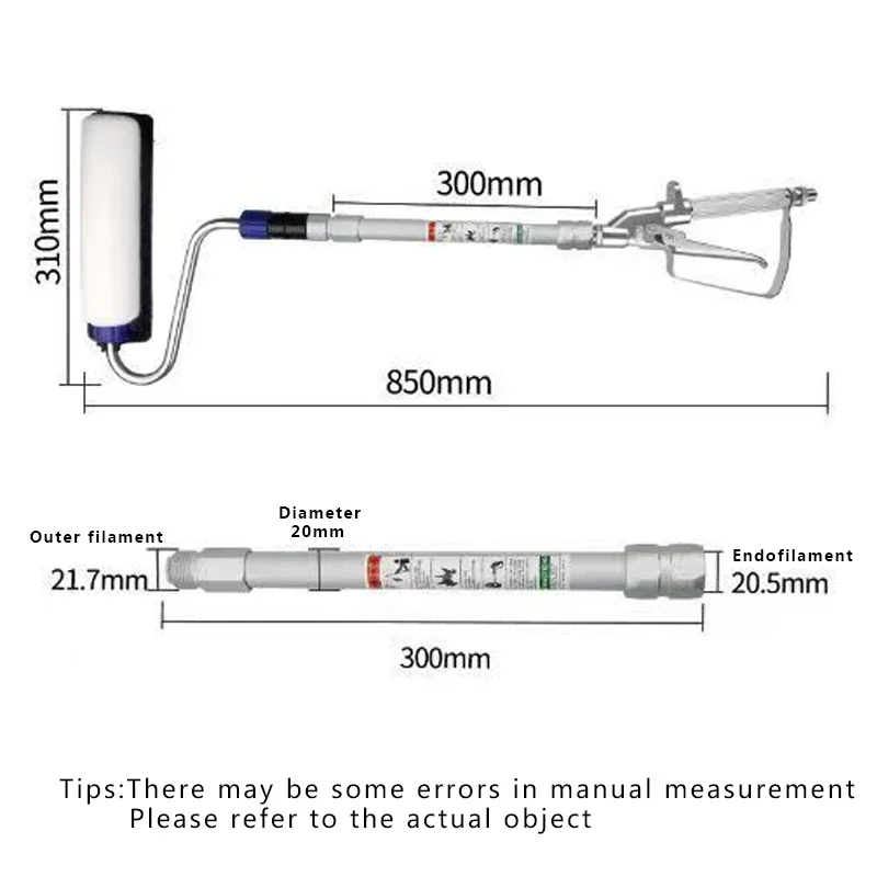 Imagem -04 - Suntool Inline Spray Gun Airless Paint Roller Extensão Adequado para Acabamento Brasão Acessórios Ferramentas de Pintura 30cm