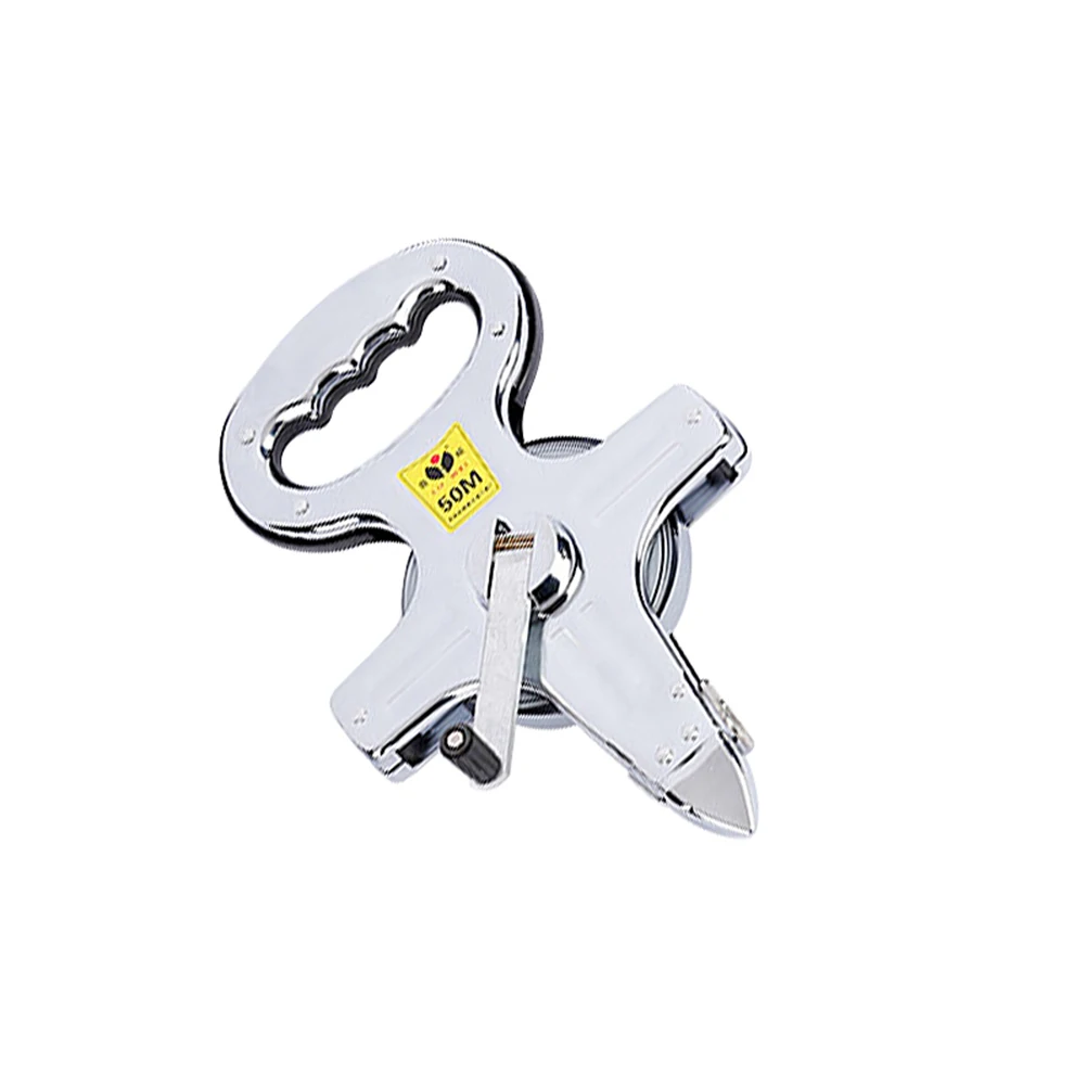 

Fiberglass Tape Measure 50M Retractable Portable Silver Construction Measuring Tool Multifunctional Long Range Ideal Carpenters