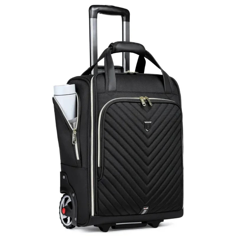 Laptop Bag Business Trolley Bags Carry-On Underseat Airlines Luggage Travel Bag with Wheels Women Men Briefcase 18 Inch Softside