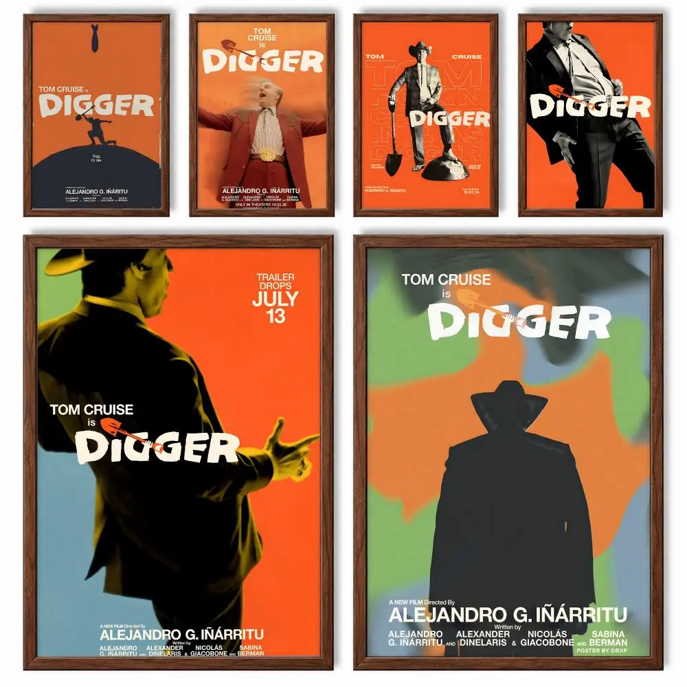 Stylish Fictional Character Digger Poster Self‑Adhesive Waterproof Sticker House  Coffee Bar Wall Art Home Decor