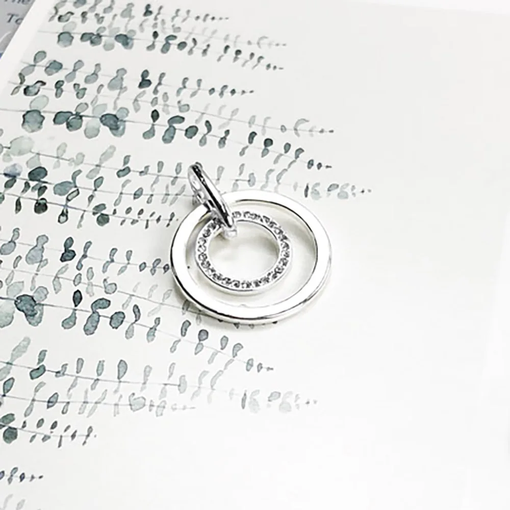 Pendant Circles Pave Brand New Fashion Glam Jewelry Europe 925 Sterling Silver Accessories Soul Gift For Women