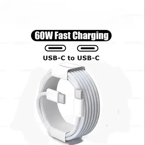 Original PD 60W Fast Charger 6A USB C to Type C Cable For Apple iPhone 15/16 Pro MAX Quick Charging For Xiaomi Samsung S24 Cabl