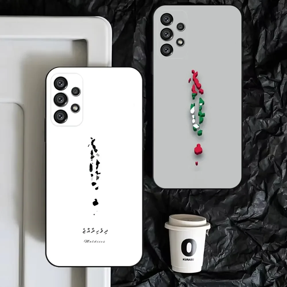 

Maldives Map Phone Case For Samsung S25,S24,S23,S22,S21,S20,S10,Ultra,Plus,Lite,FE,Soft Silicone Black Cover