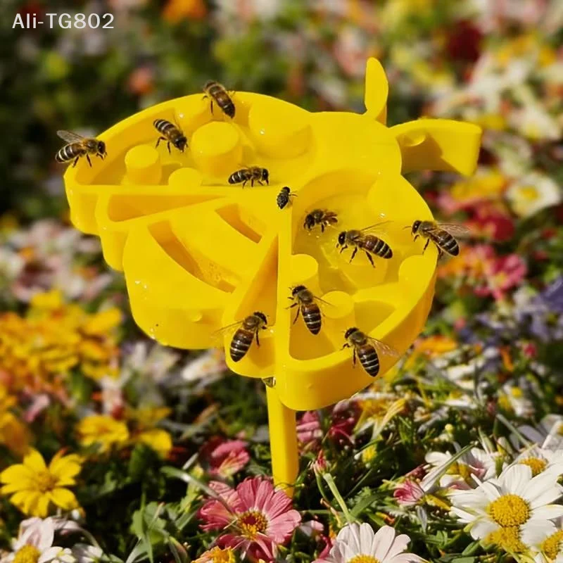 Neosfg 3D-printed Bee Water Station With Stick Beekeeping  Water Cup Pollination Plastic Staked  Waterer Lawn Patio