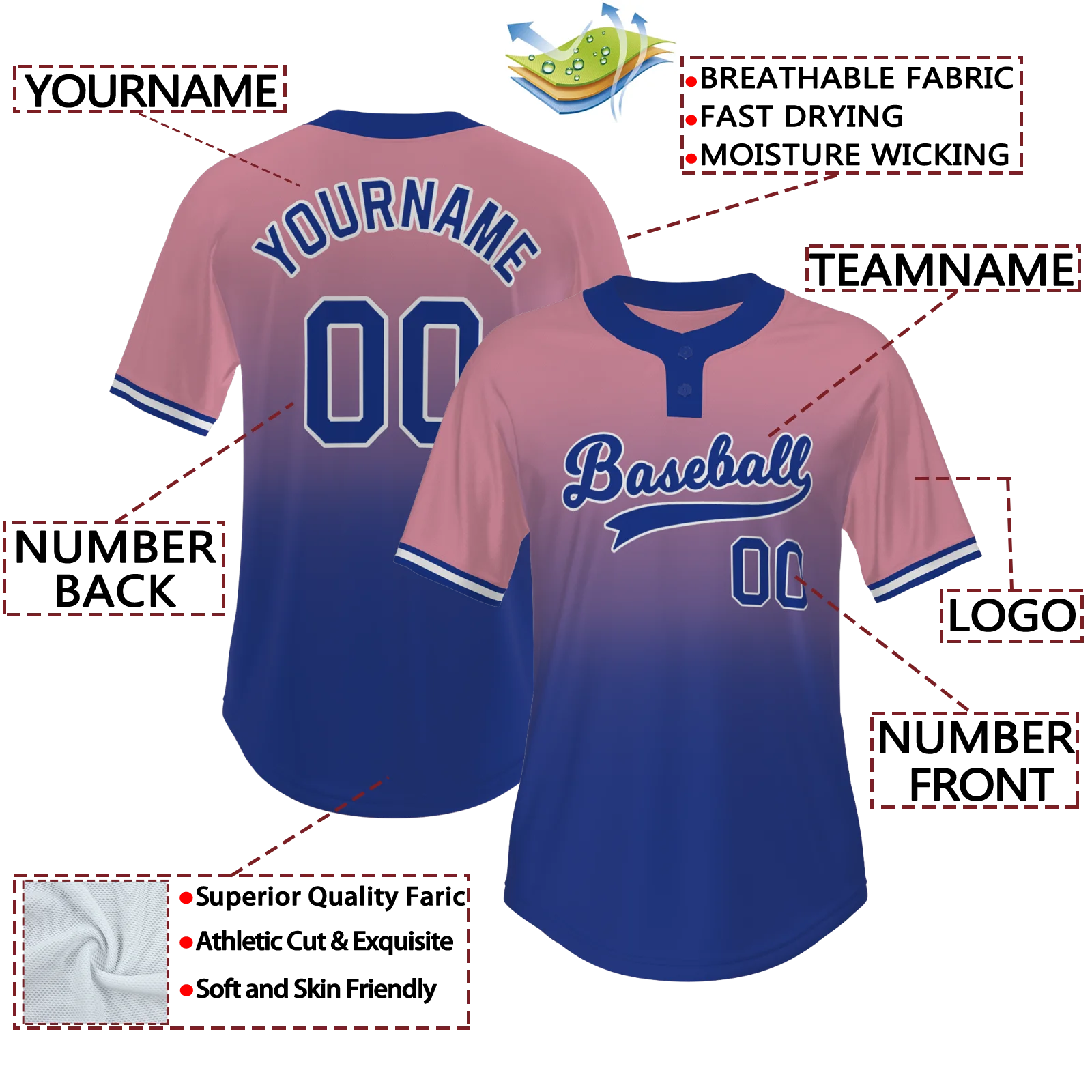 Custom Baseball Jersey Stitched/Printed Personanlized Button Down Shirts Sports Uniform for Men Women Youth