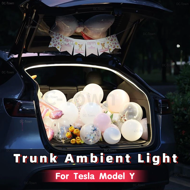 Luce ambientale del bagagliaio intelligente induttivo per Tesla Model Y Tail Box luce ambientale auto LED luce decorativa accessori Modely