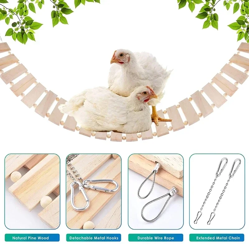 Chicken Coop Toy  Toys for Hens Natural Wood  Ladder  Swing  Perch for Birds Poultry Rooster