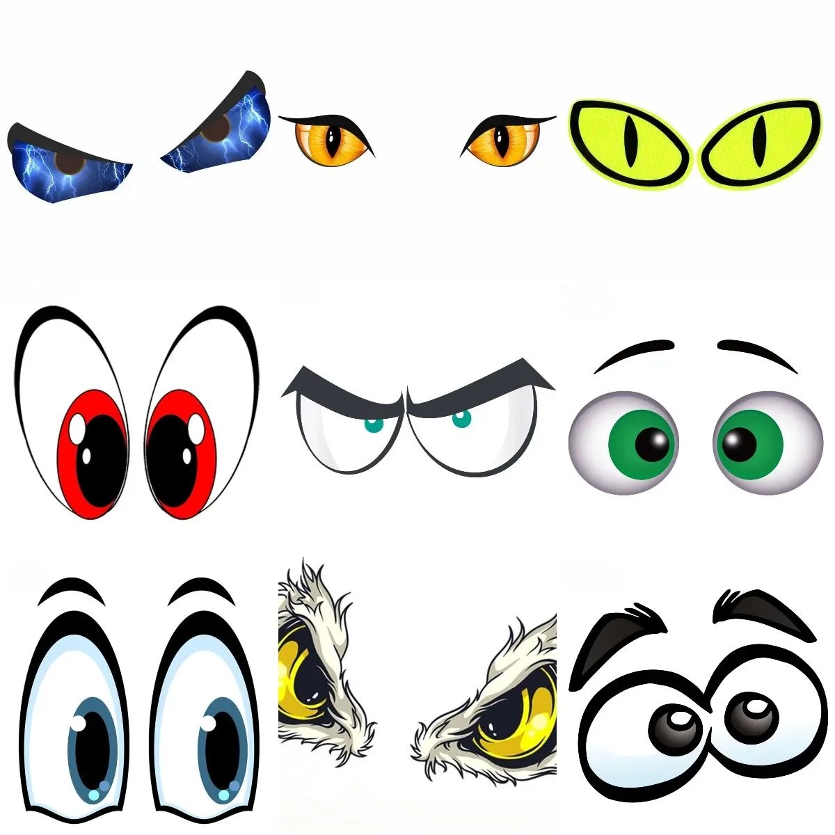 

Evil Eyes Color Creative Personalized PVC Waterproof Stickers Accessories for Decorate Car Wall Table Van Truck Off-road Fridge