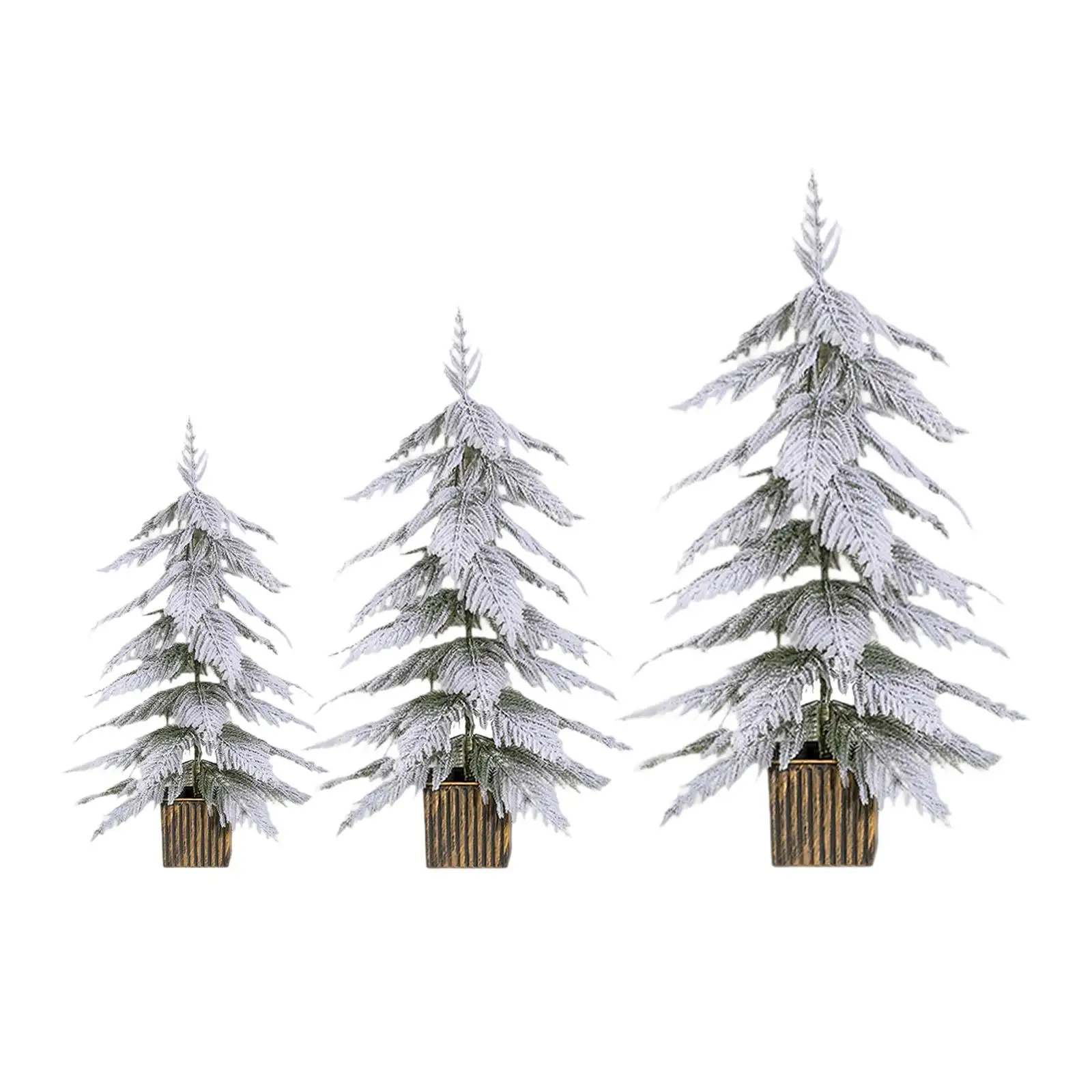 Snow Flocked Artificial Christmas Tree Xmas Tree Mini Desk Christmas Tree for Fireplace