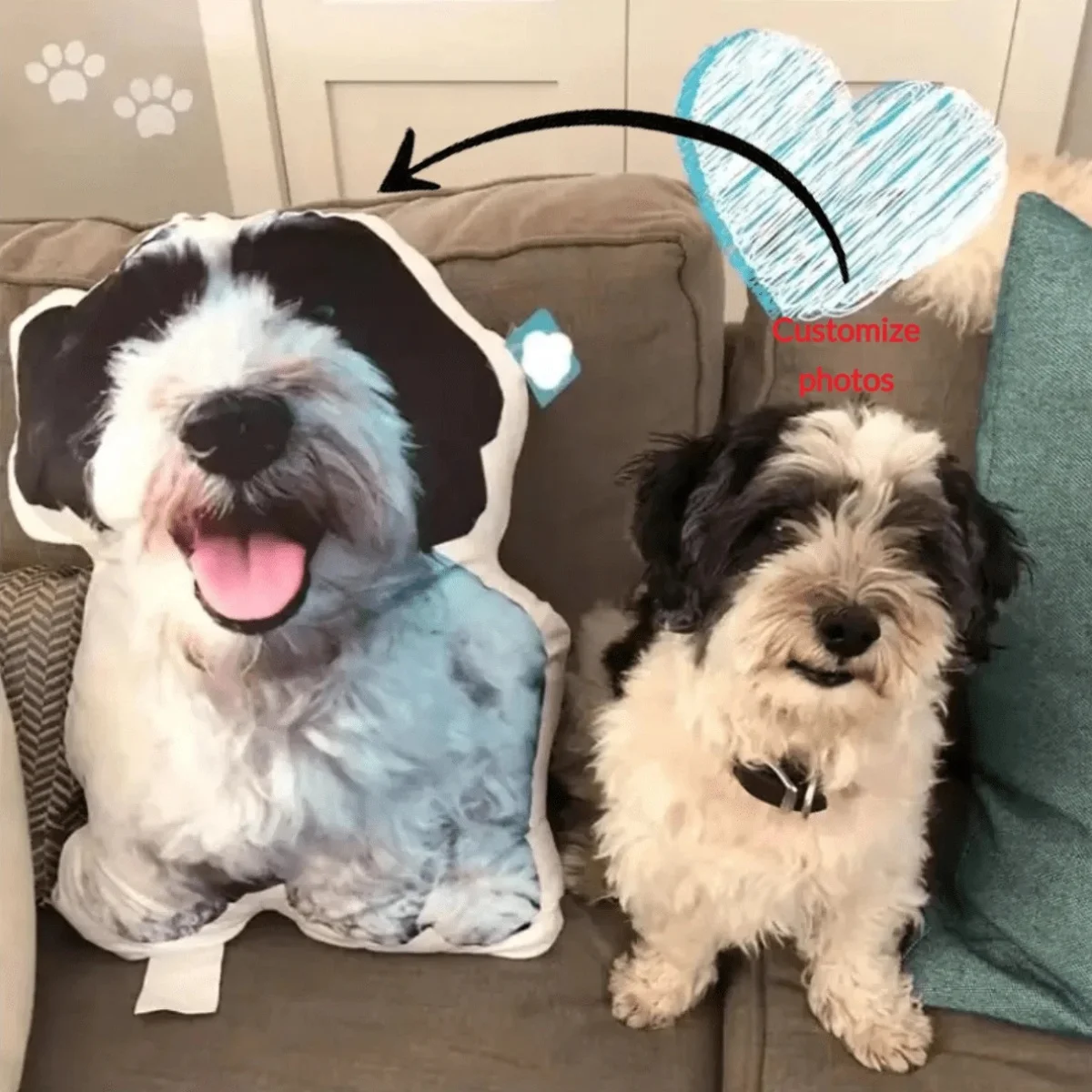 A high-definition printed personalized photo pillow with double-sided printing, perfect for commemorating loved ones or pets. It