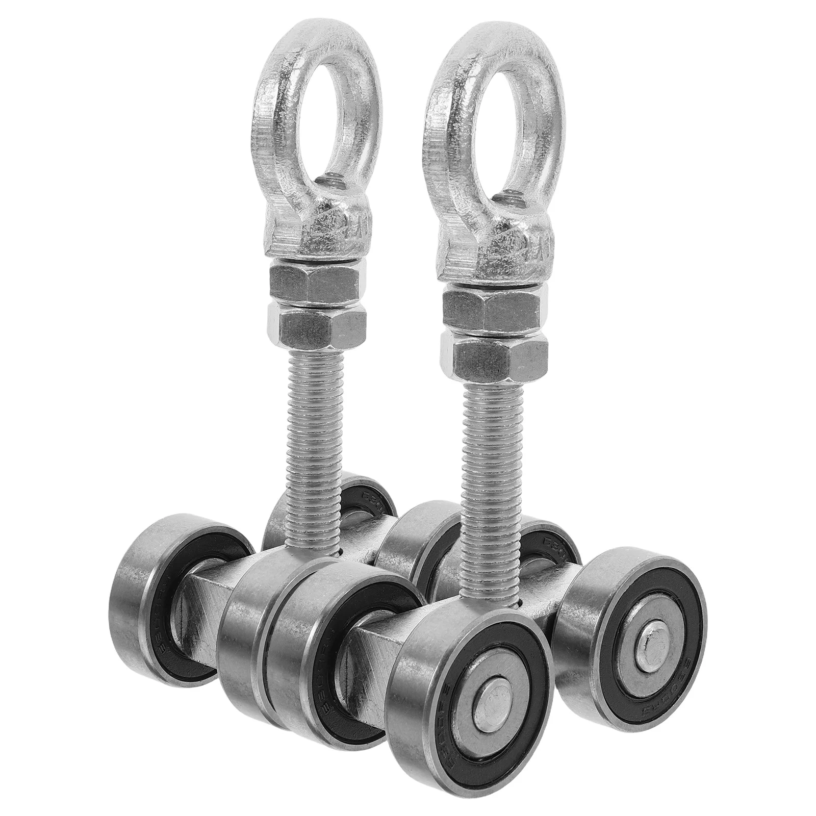 

2 Sets Sliding Door Heavy Duty Silent Trolley Assembly 4 Wheel Four Bearing Track Roller Durable Hardware For Home Industrial