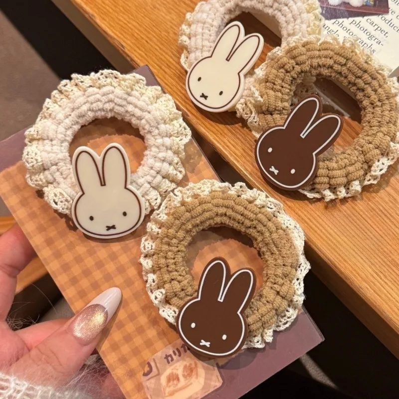 New Kawaii Miffy Rabbit Headband Cartoon Rubber Band Versatile Cute Hair Rope Hair Accessory Girl Gift