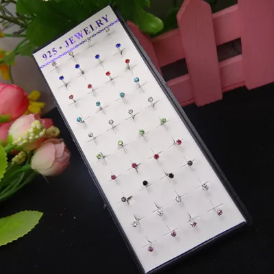 20 pairs of mini earrings wholesale box gold silver black acrylic earrings body piercing accessories