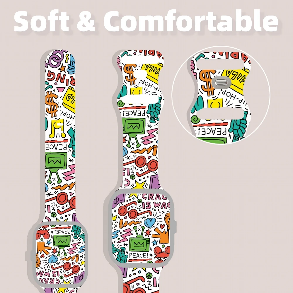 Blume Maßgeschneiderte Silikonbänder und Handyhüllen-Set für iPhone 12–17 und Apple Watch 9 8 7 6 5 Ultra SE 38 40 41 42 44 45 49 mm Geschenke