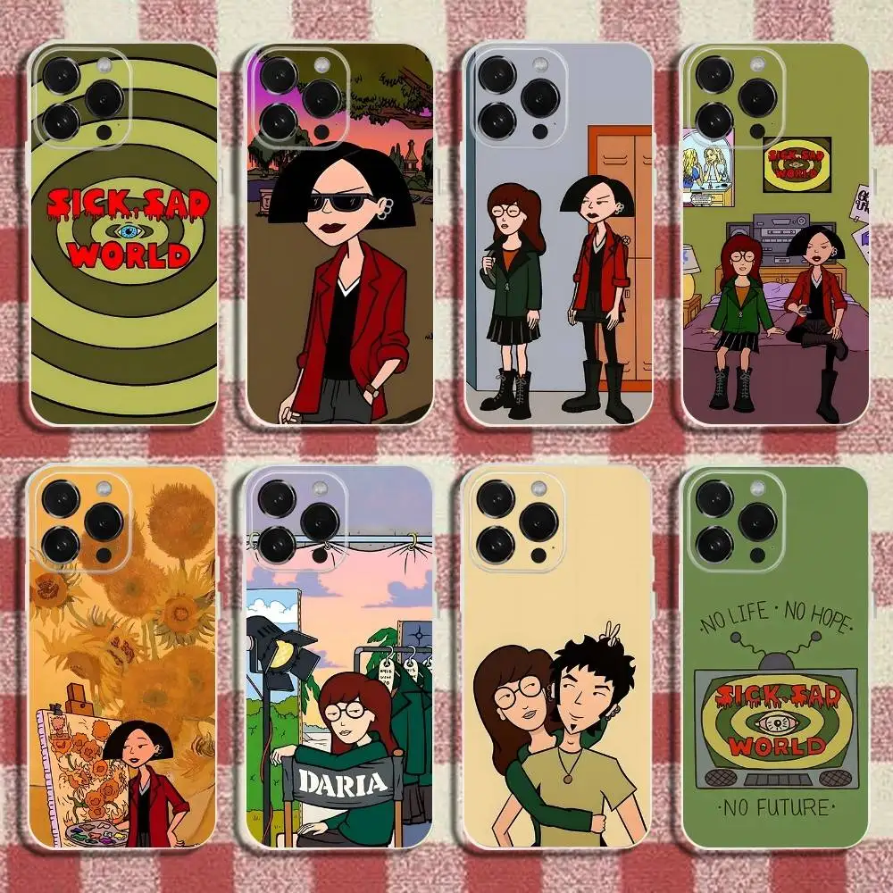 

C-Cool-D-Daria Phone Case For iPhone 16,15,14,13,12,11 Pro,Max,Plus,X,XS,XR,SE,Mini Transparent Silicone Soft