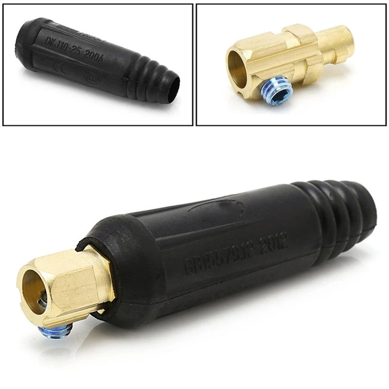 

2pcs Welding Cable Panel Connector Brand New TIG Plug DKJ10-25/DJK25-50 200Amp European Quick Connector