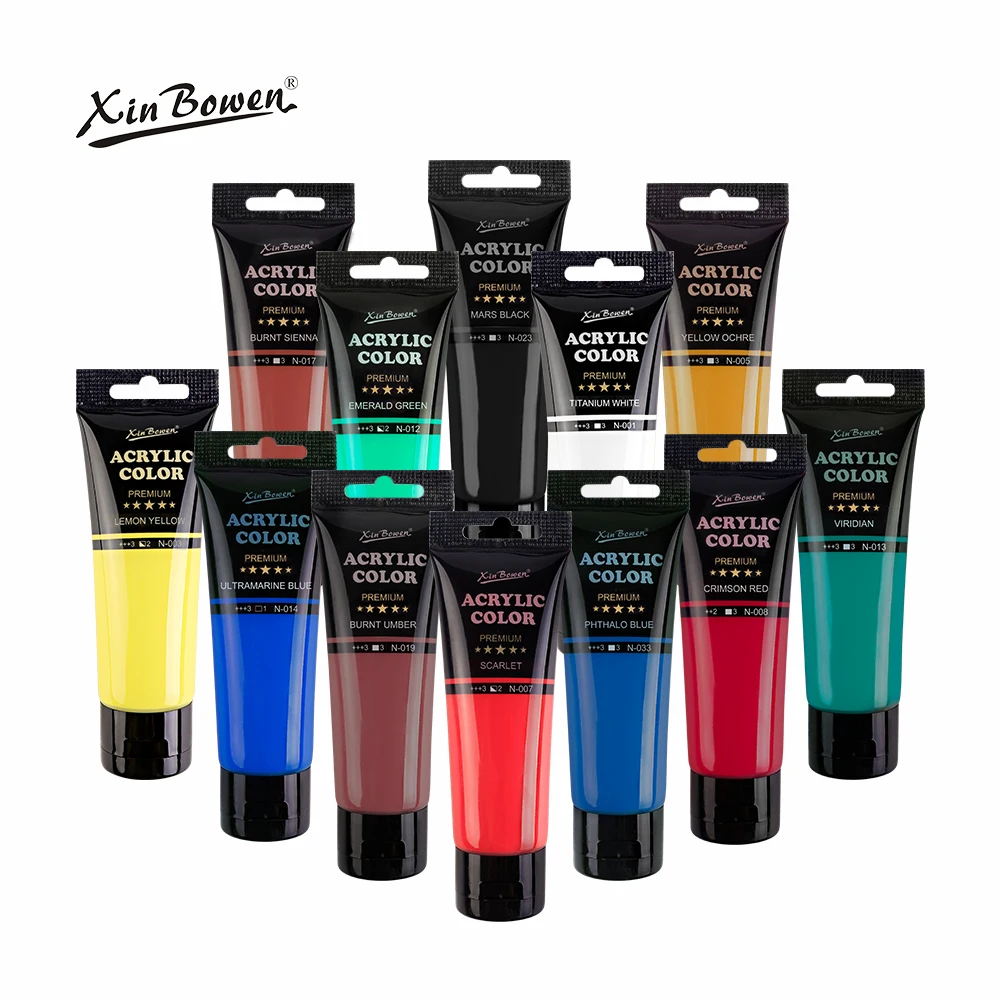 75ml Acrylic Pigment for Wall Painting Waterproof Sun-Resistant DIY Graffiti Textile Artist Coloring Material 12 Color
