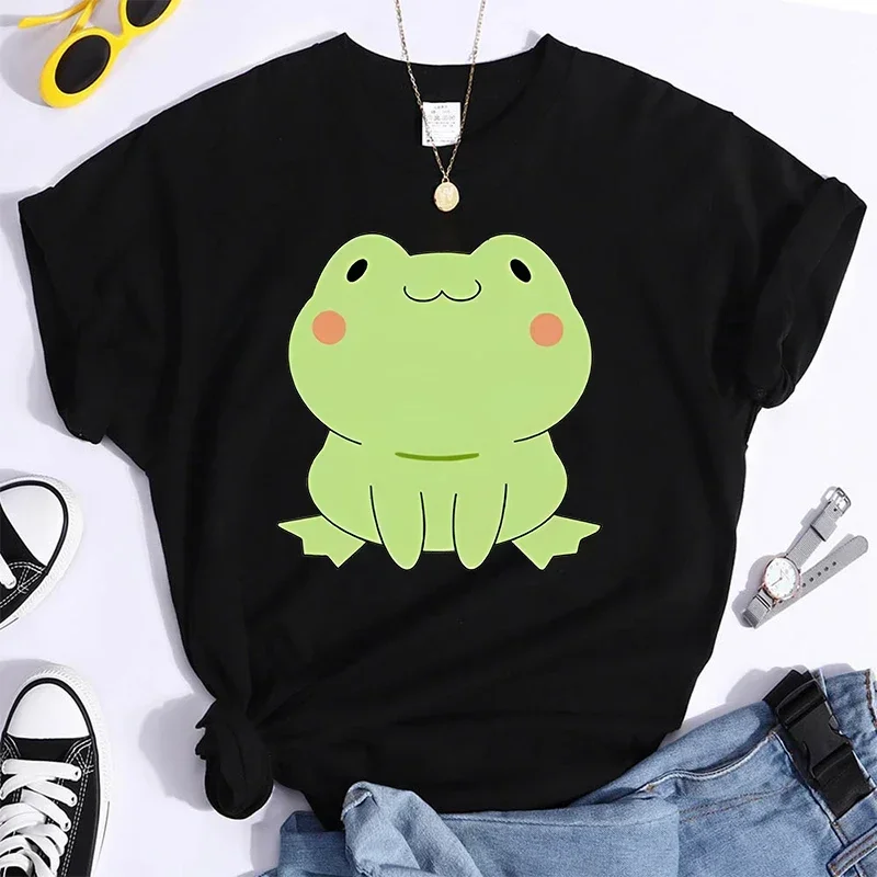 New Hot Cute Frog Print T-shirts Women Men Summer Casual T-shirts O Neck Short-sleeve T-shirts Fashion Shirts Tee