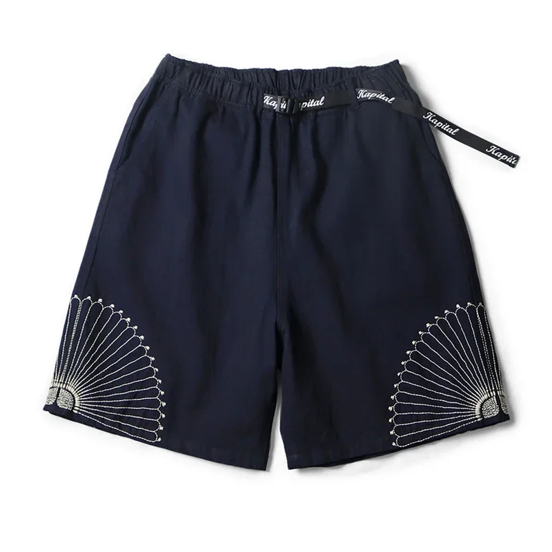 26SS New Self Owned Kapital Hirata Kazuhiro Style Japanese Loose Casual Embroidered Shorts for Men and Women's Fashion