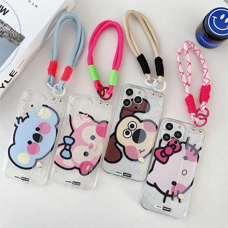 Sanrio Ins Hello Kitty LinaBell Case For Iphone 15 14 13 11 12 Pro Max Plus X XR XS 7 8 Plus Cute Girl Silicone Anti-fall Cases