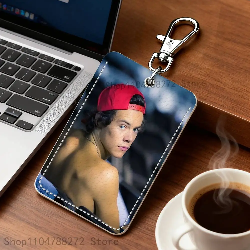H-HaRRy Music S-Styles Premium PU Leather Card Holder Card Case with Metal Carabiner,Customizable Design for Daily Use
