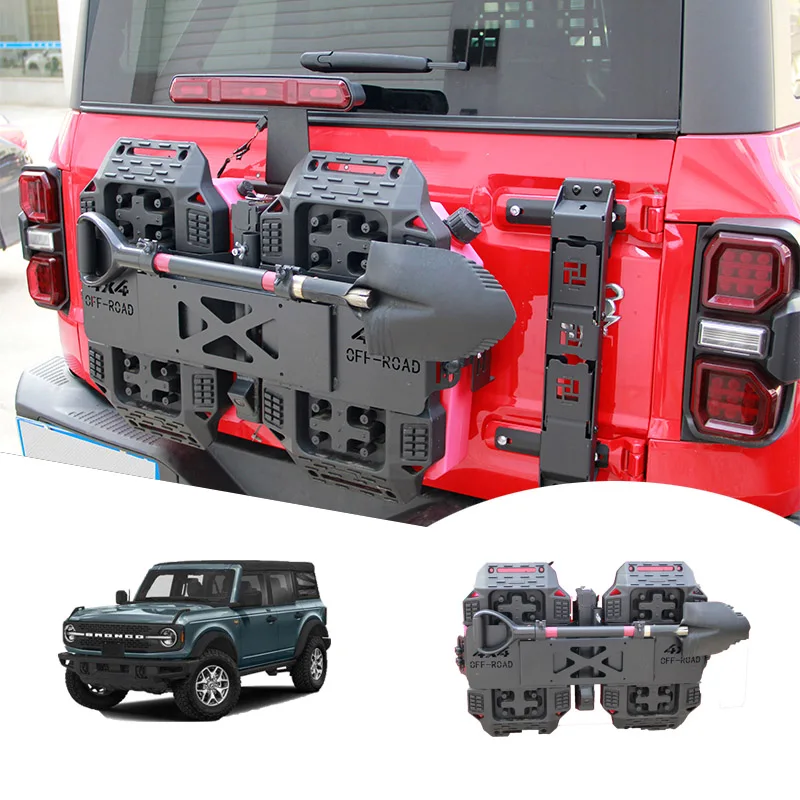 EXTERIOR MOLLE STORAGE PANEL roof rack for 2021 2022 Ford Bronco  Rear Door Molle Panel Cargo Organizer Shelf Rack Tool